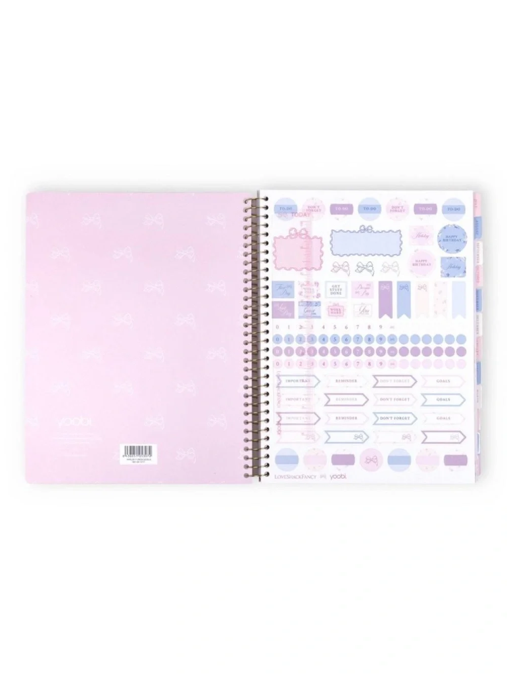 LoveShackFancy x Target-Yoobi Ribbon Rosa Teacher Planner 8.5X11 Sterling Dusk